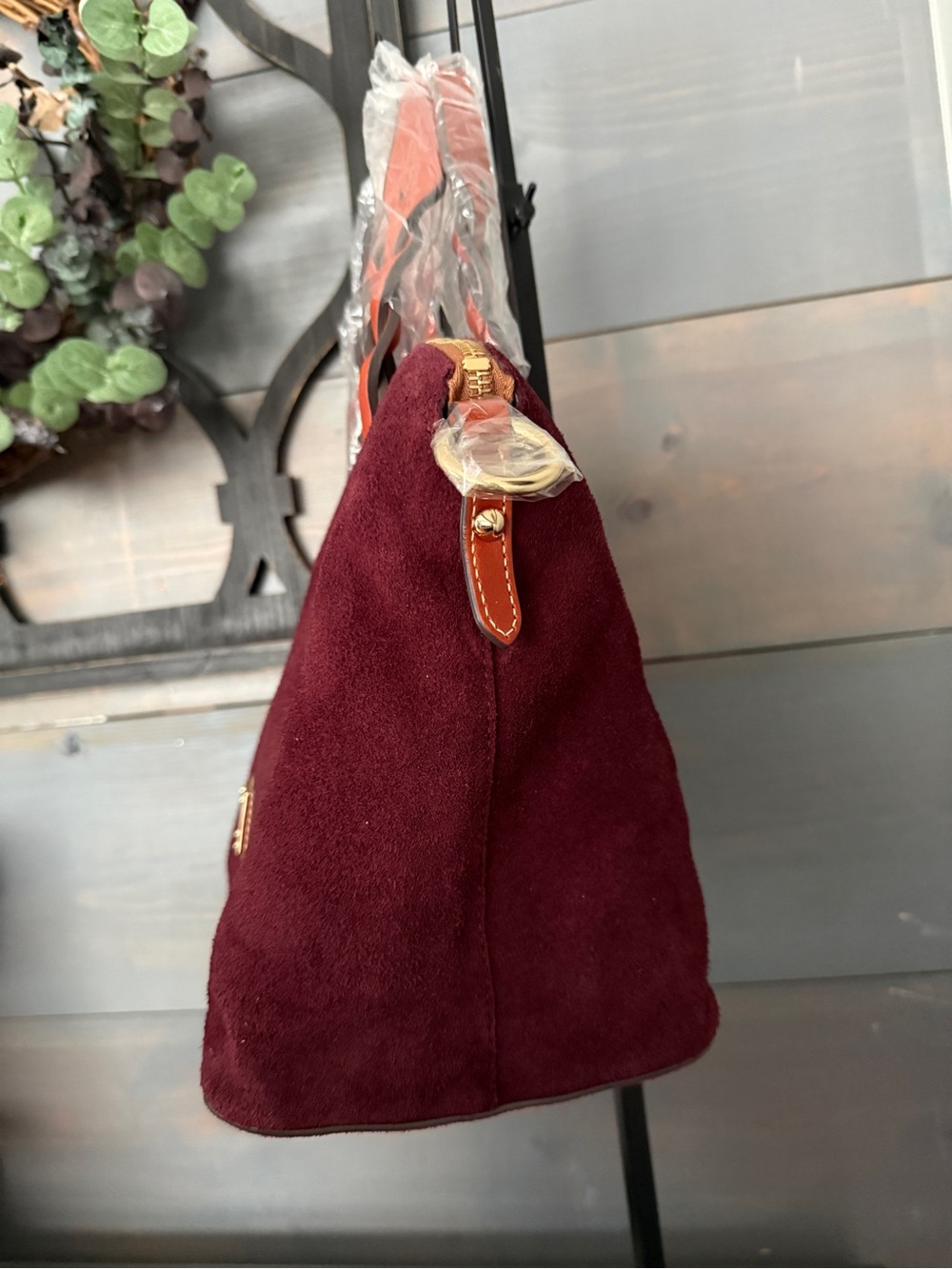 Dooney & Bourke Suede Celeste Satchel - Picture 3 of 6